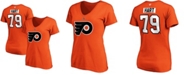Fanatics Women's Carter Hart Orange Philadelphia Flyers Authentic Stack Name and Number V-Neck T-shirt